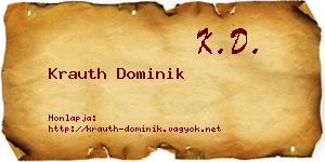 Krauth Dominik névjegykártya